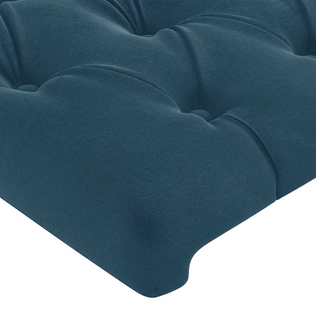 Cadre de lit sans matelas bleu foncé velours