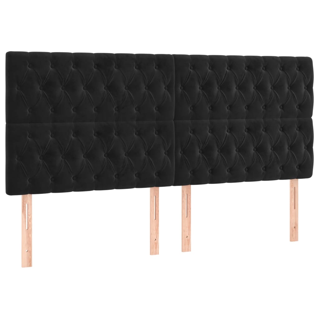 Cadre de lit sans matelas noir 200x200 cm velours - XIOS