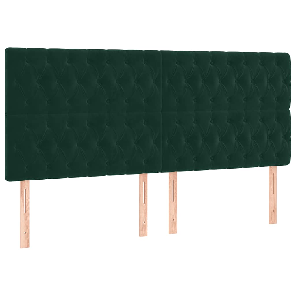Cadre de lit sans matelas vert foncé 200x200 cm velours - XIOS