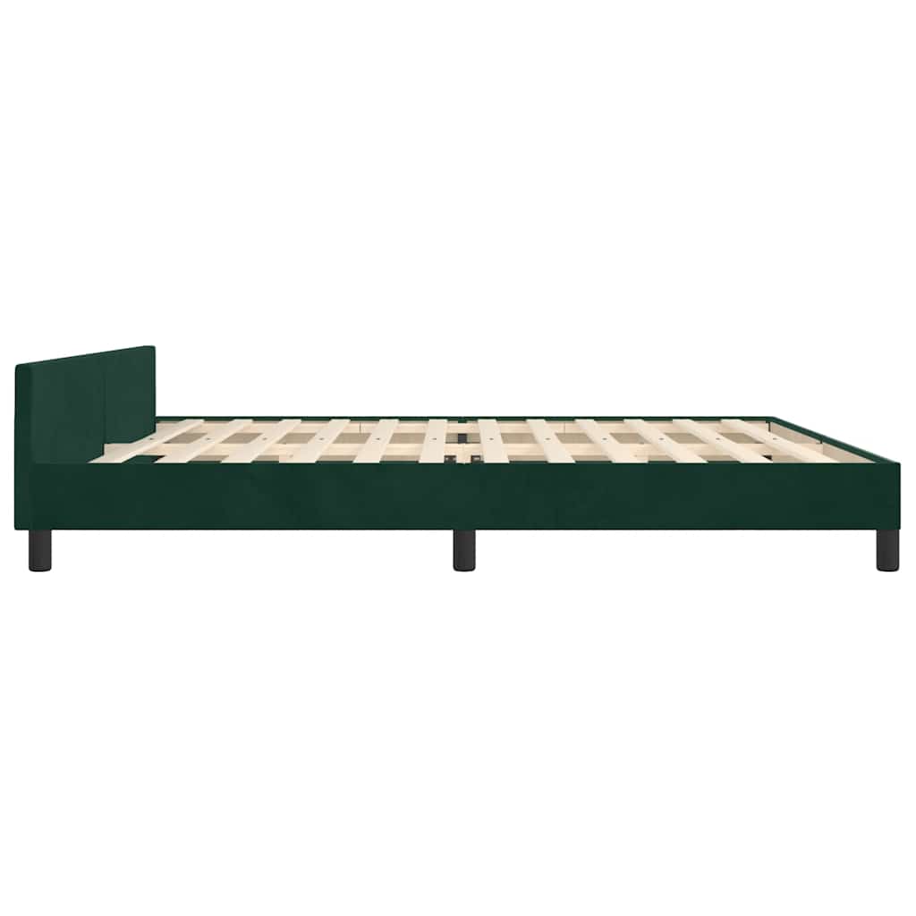 Cadre de lit sans matelas vert foncé 200x200 cm velours - XIOS