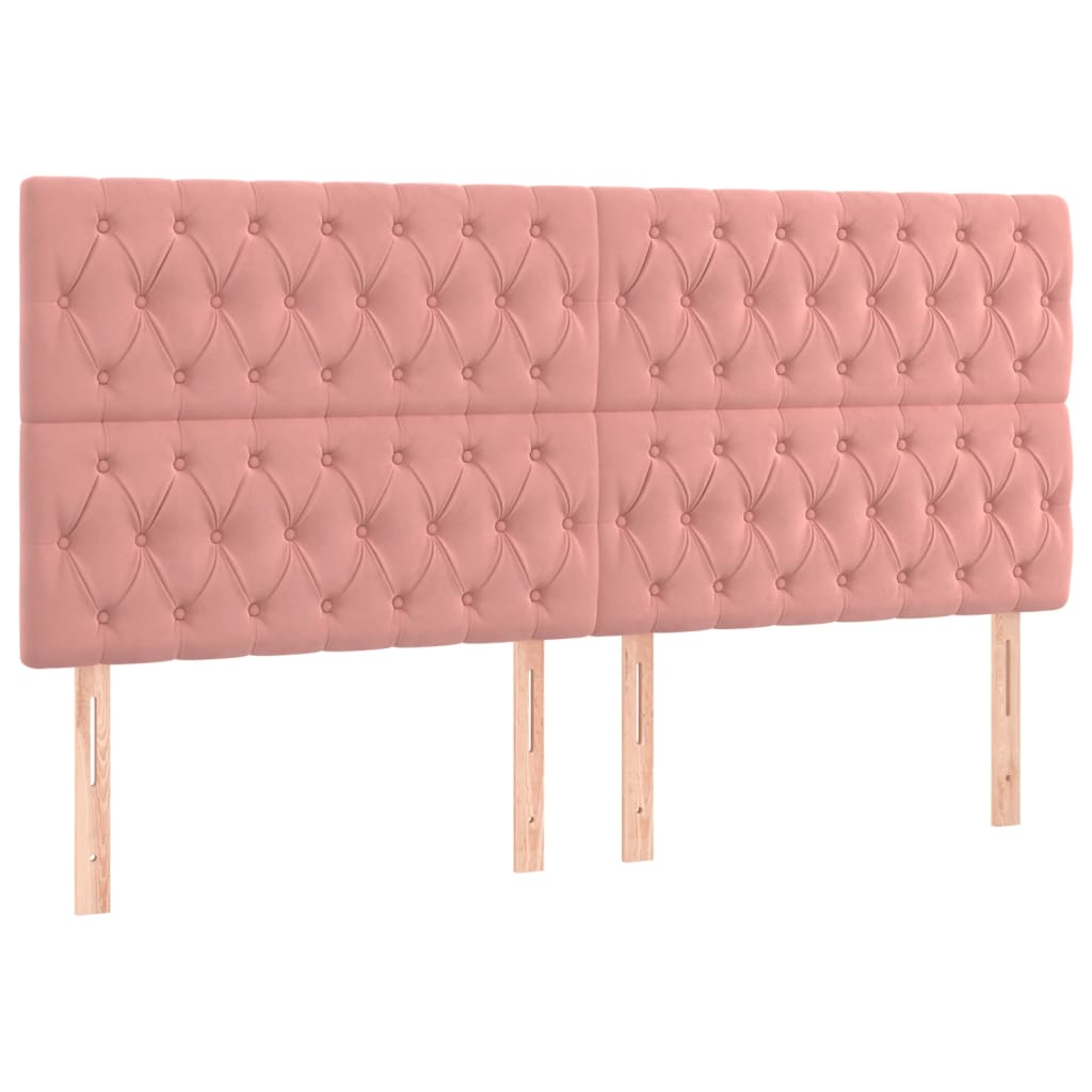 Cadre de lit sans matelas rose 200x200 cm velours - XIOS