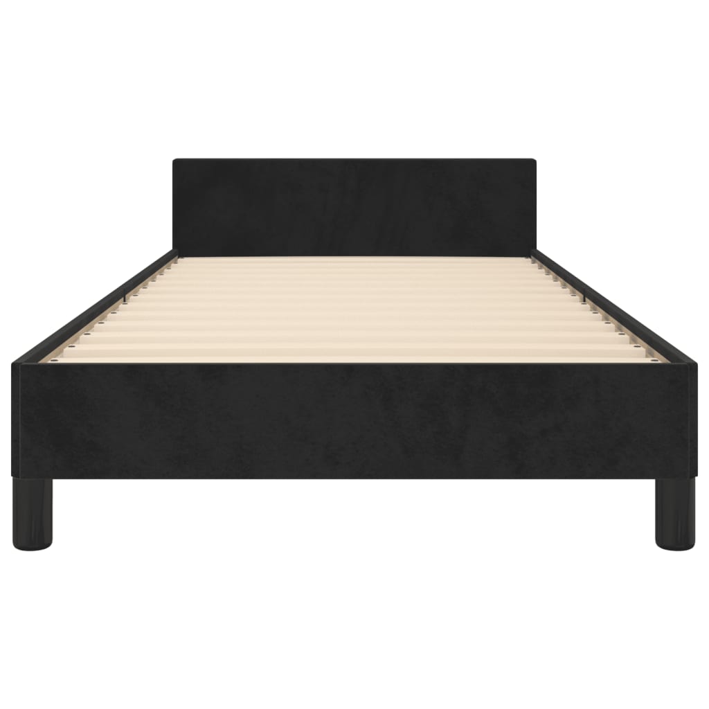 Cadre de lit sans matelas noir 90x190 cm velours - XIOS