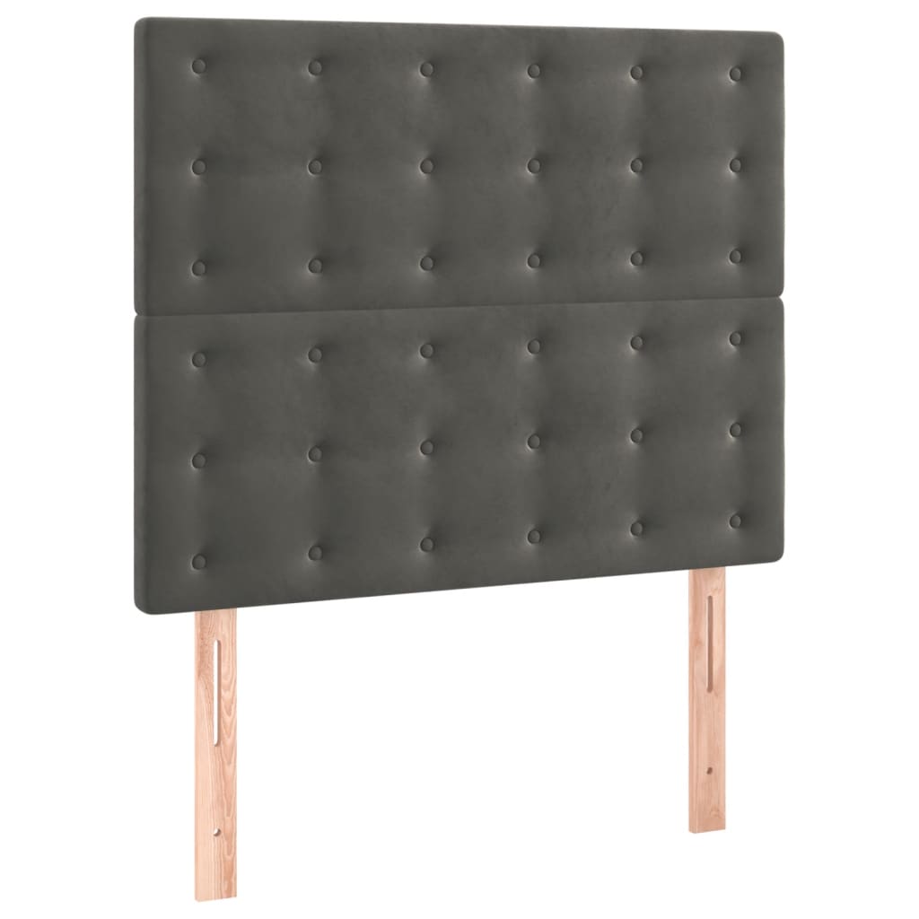 Cadre de lit sans matelas gris foncé 100x200 cm velours - XIOS