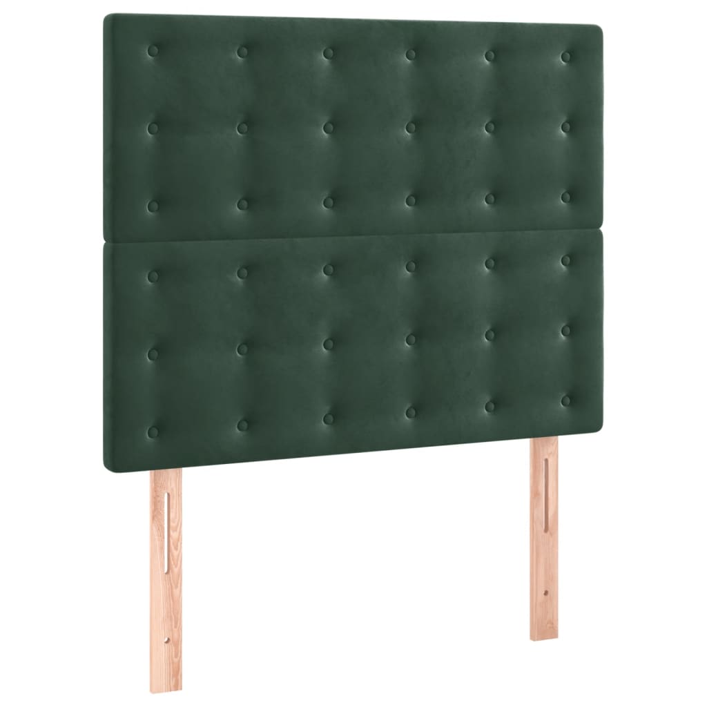 Cadre de lit sans matelas vert foncé 100x200 cm velours - XIOS
