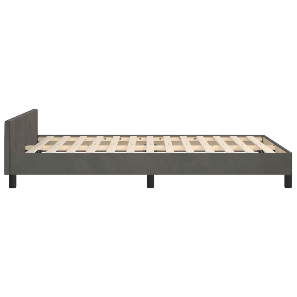 Cadre de lit sans matelas gris foncé 120x200 cm velours - XIOS