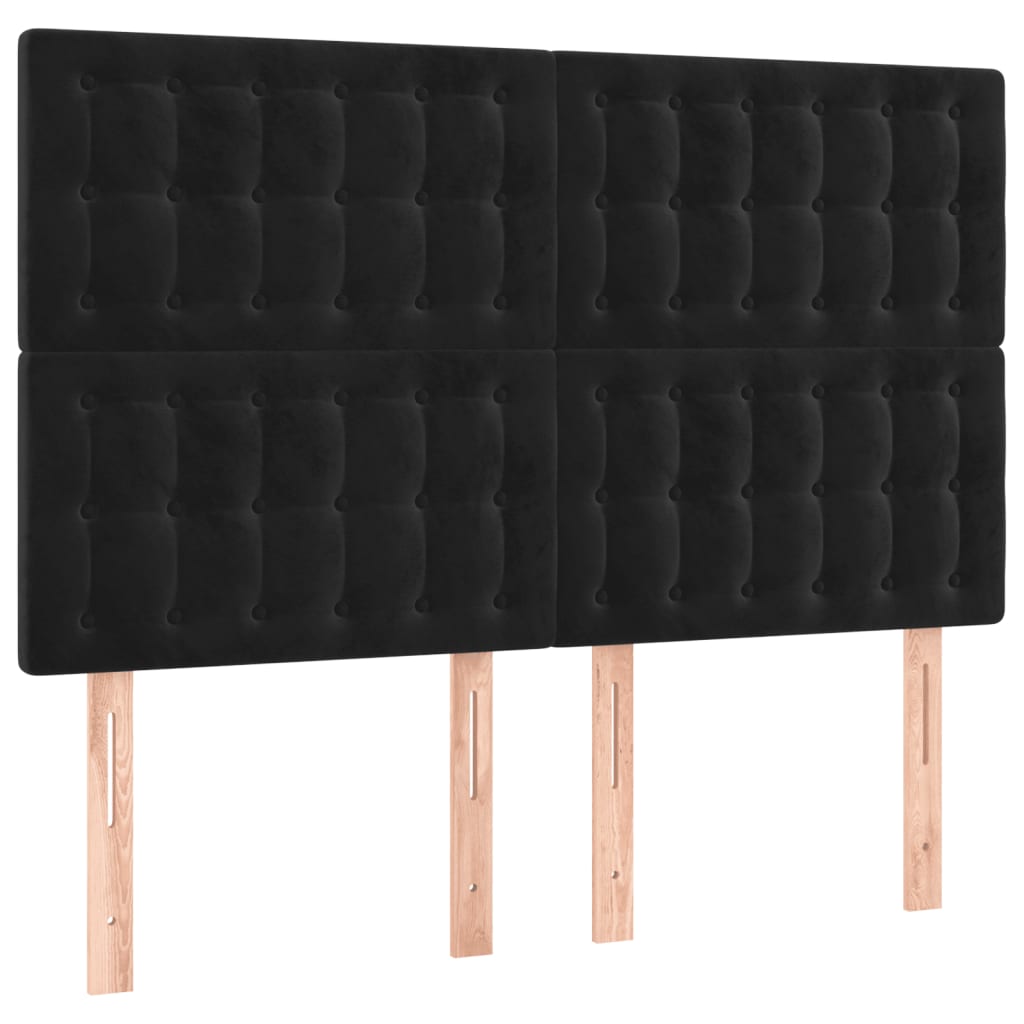 Cadre de lit sans matelas noir 140x190 cm velours - XIOS