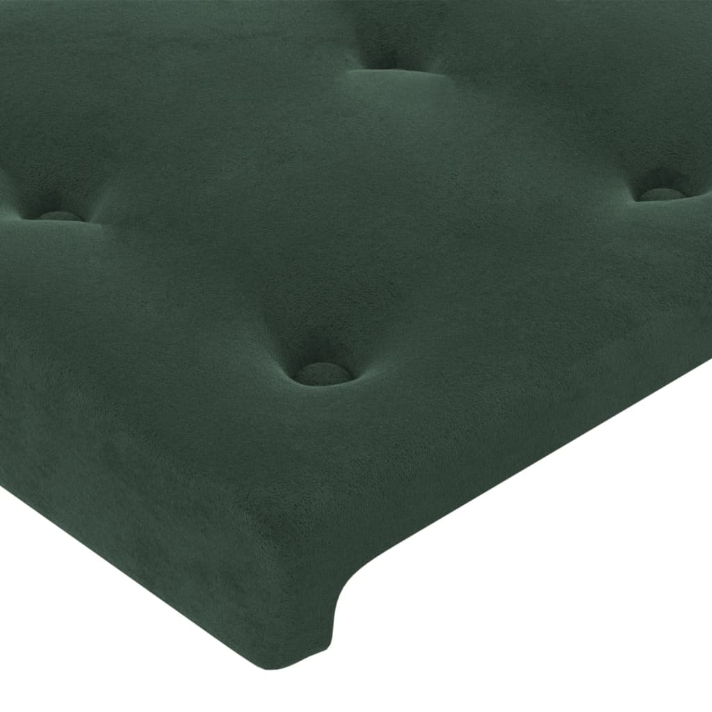 Cadre de lit sans matelas vert foncé 140x190 cm velours - XIOS