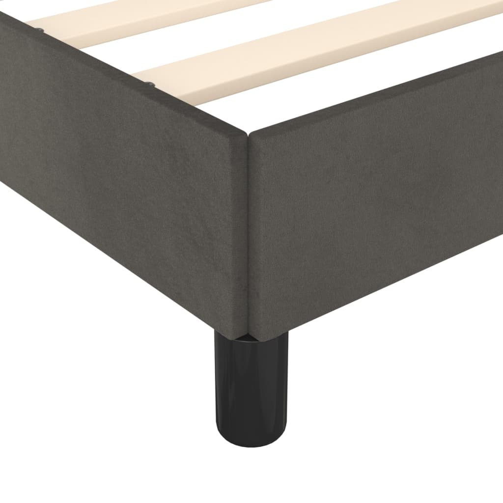 Cadre de lit sans matelas gris foncé 140x200 cm velours - XIOS