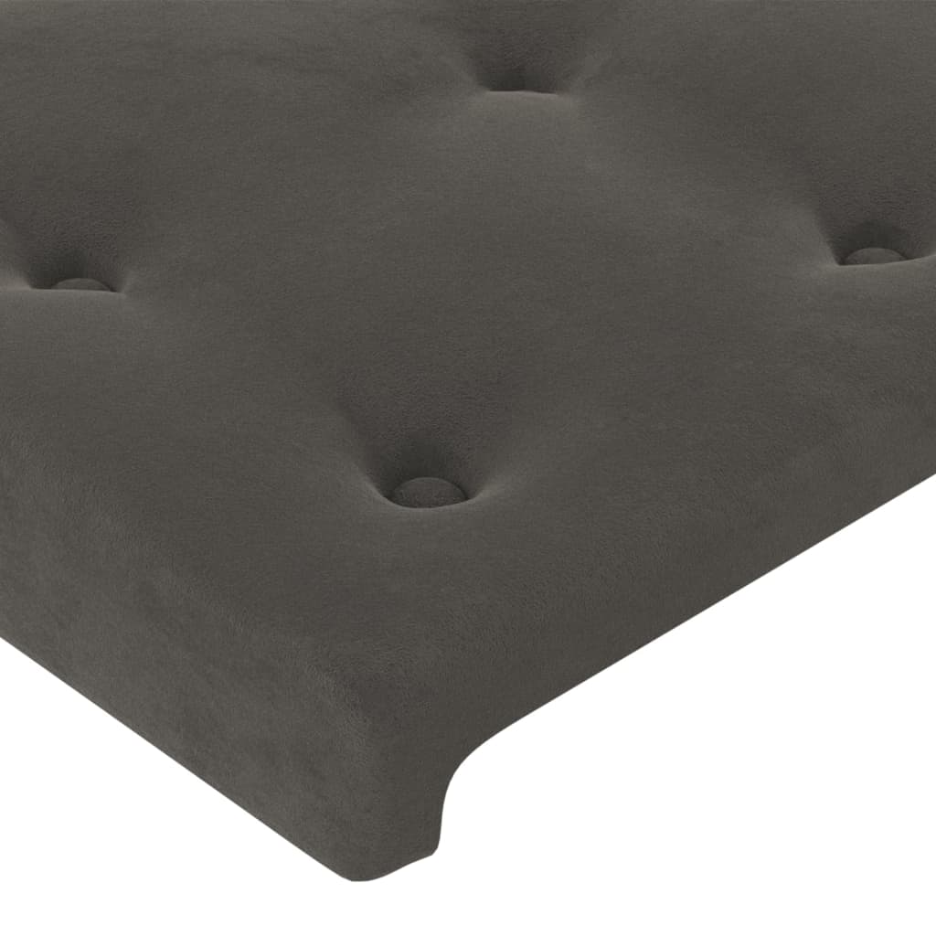 Cadre de lit sans matelas gris foncé 140x200 cm velours - XIOS