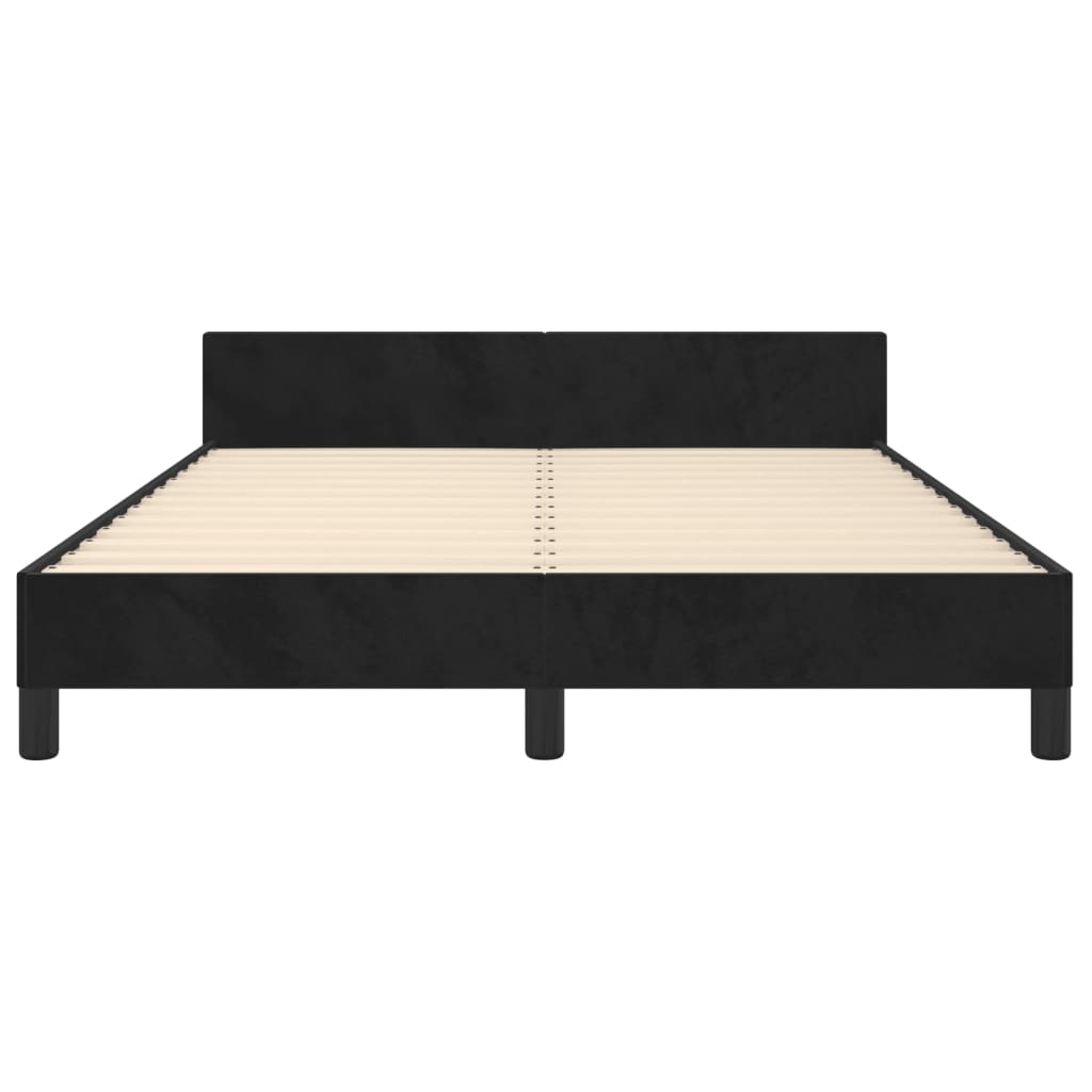 Cadre de lit sans matelas noir 140x200 cm velours - XIOS