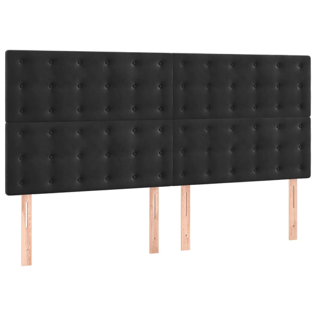 Cadre de lit sans matelas noir 140x200 cm velours - XIOS