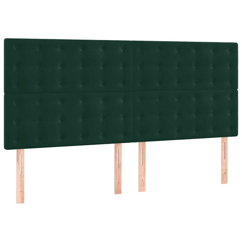 Cadre de lit sans matelas vert foncé 140x200 cm velours - XIOS