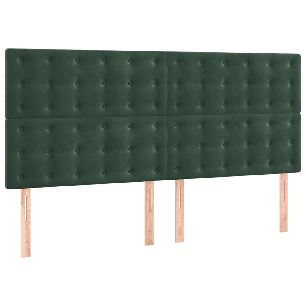 Cadre de lit sans matelas vert foncé 140x200 cm velours - XIOS