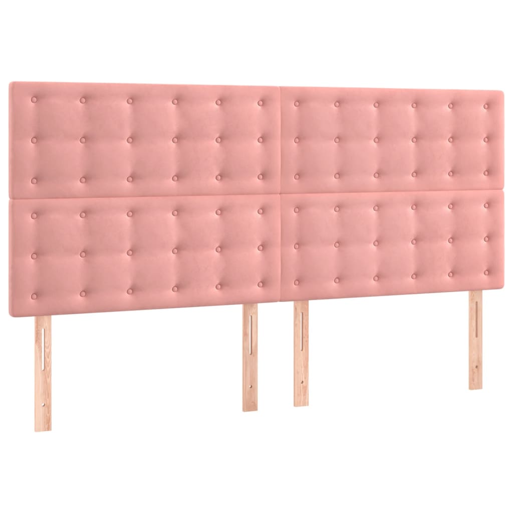 Cadre de lit sans matelas rose 140x200 cm velours - XIOS