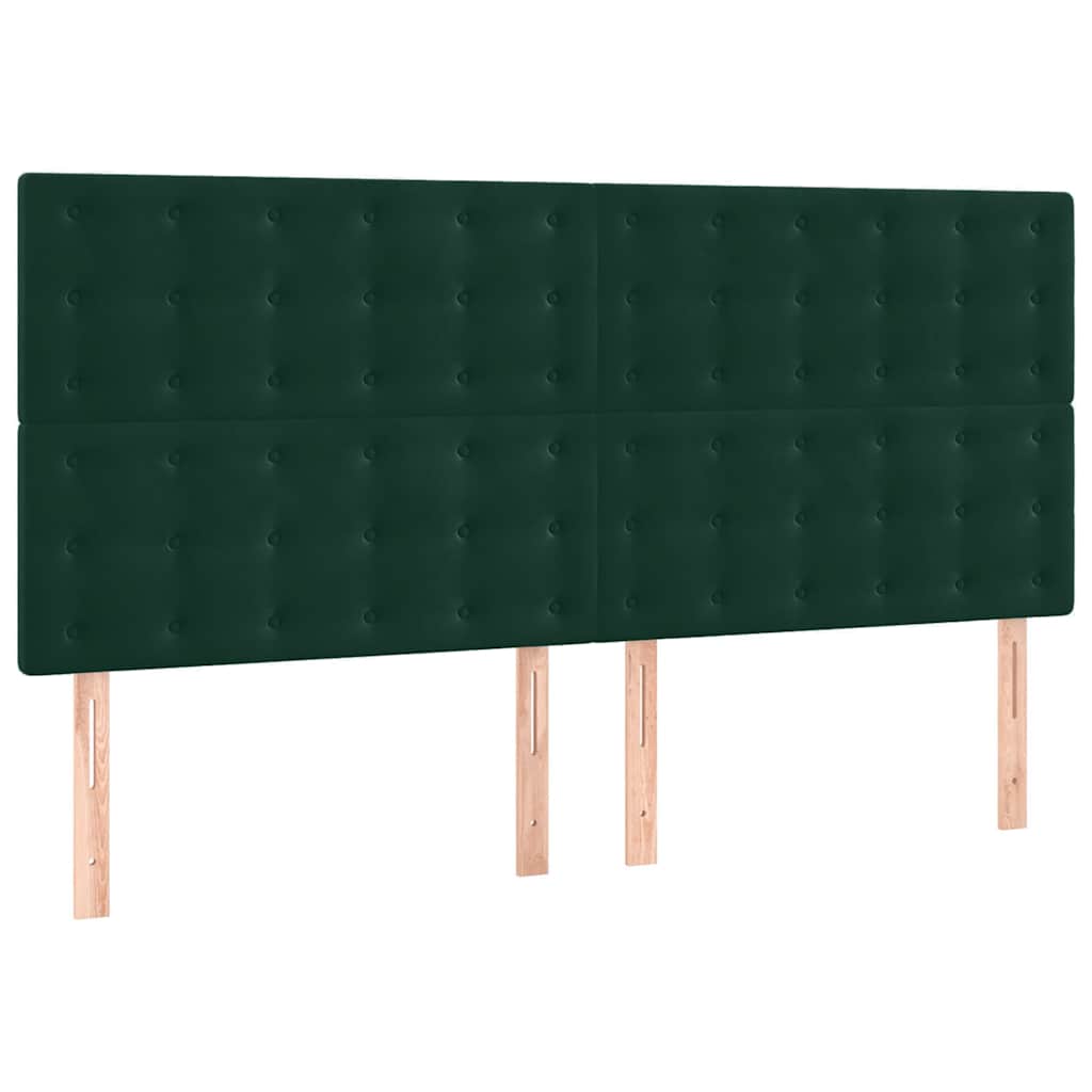 Cadre de lit sans matelas vert foncé 160x200 cm velours - XIOS