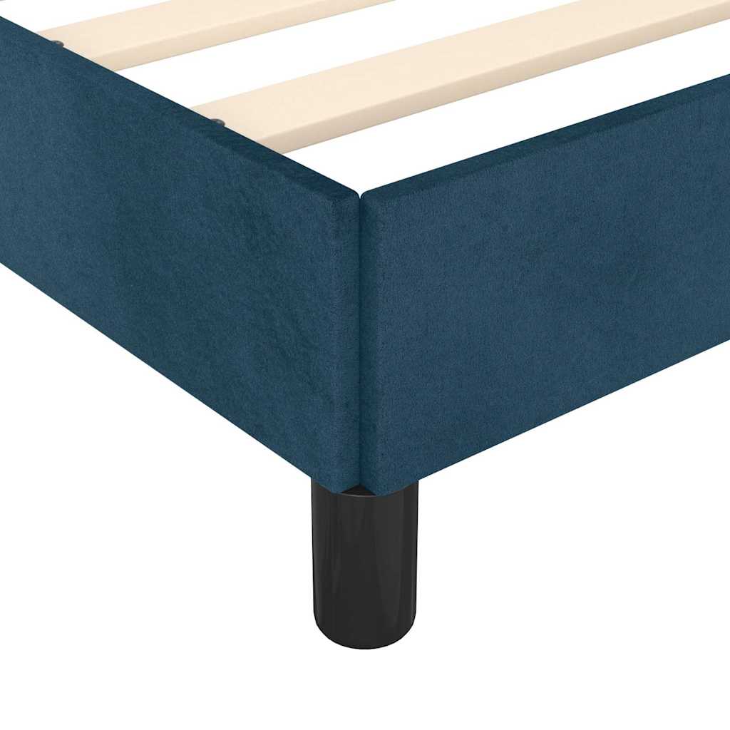 Cadre de lit sans matelas bleu foncé 160x200 cm velours - XIOS