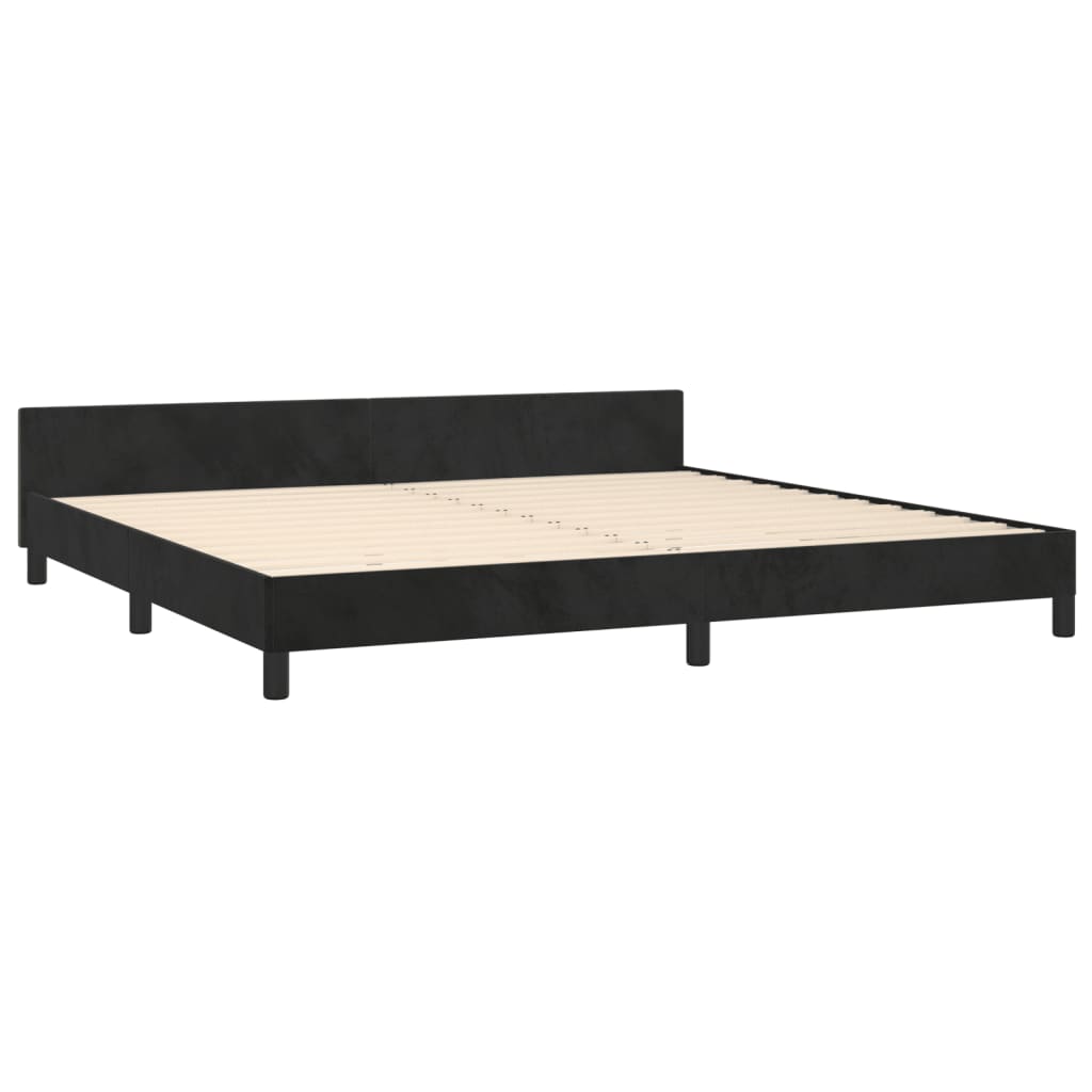 Cadre de lit sans matelas noir 200x200 cm velours - XIOS