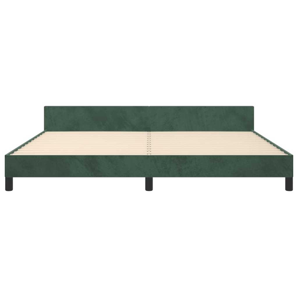Cadre de lit sans matelas vert foncé 200x200 cm velours - XIOS