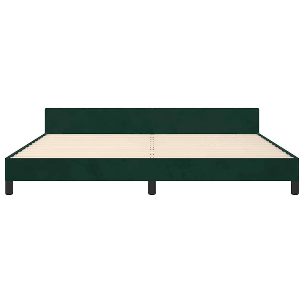 Cadre de lit sans matelas vert foncé 200x200 cm velours