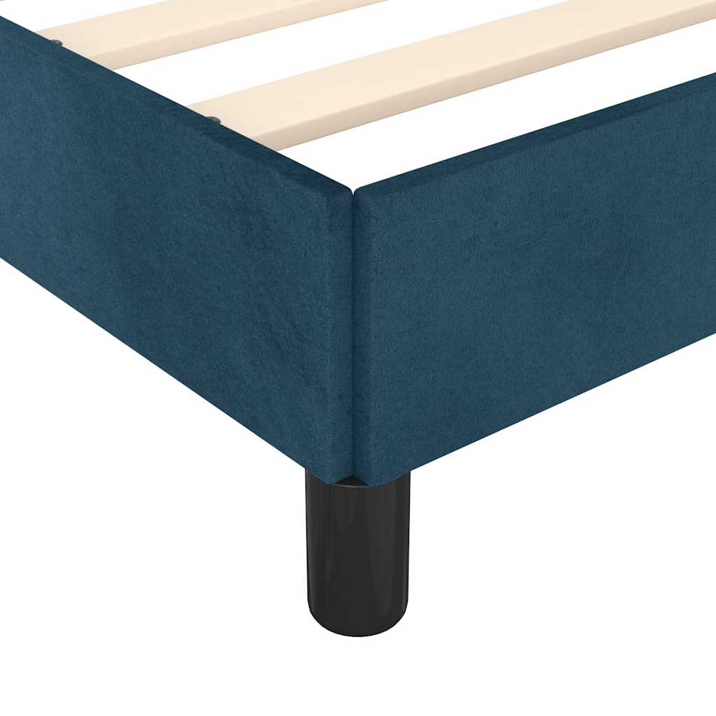 Cadre de lit sans matelas bleu foncé 200x200 cm velours - XIOS