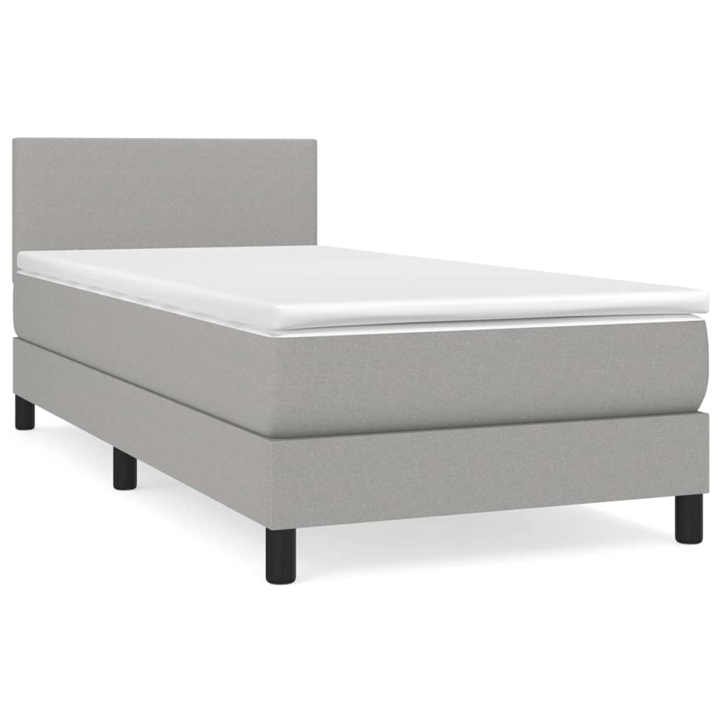 Sommier à lattes de lit et matelas Gris clair 90x190 cm Tissu - XIOS