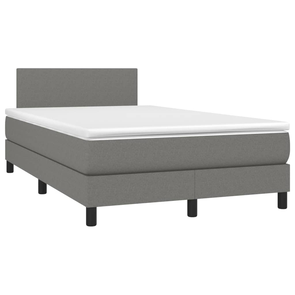 Sommier à lattes de lit avec matelas Gris foncé 120x200cm Tissu - XIOS
