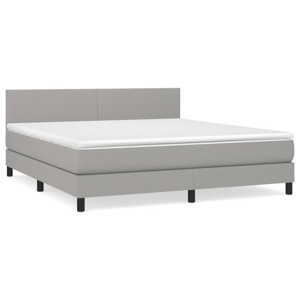 Sommier à lattes de lit avec matelas Gris clair 160x200cm Tissu - XIOS
