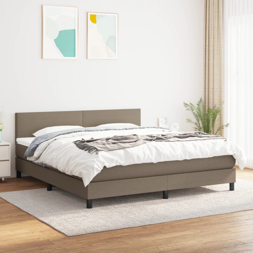 Sommier à lattes de lit avec matelas Taupe 180x200 cm Tissu - XIOS