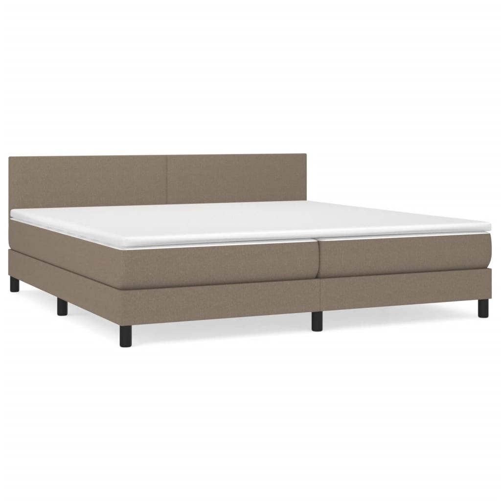 Sommier à lattes de lit avec matelas Taupe 200x200 cm Tissu