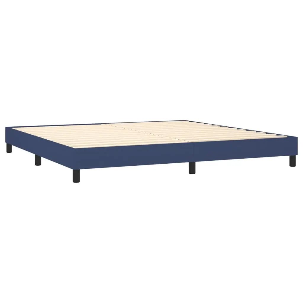 Sommier à lattes de lit avec matelas Bleu 200x200 cm Tissu - XIOS