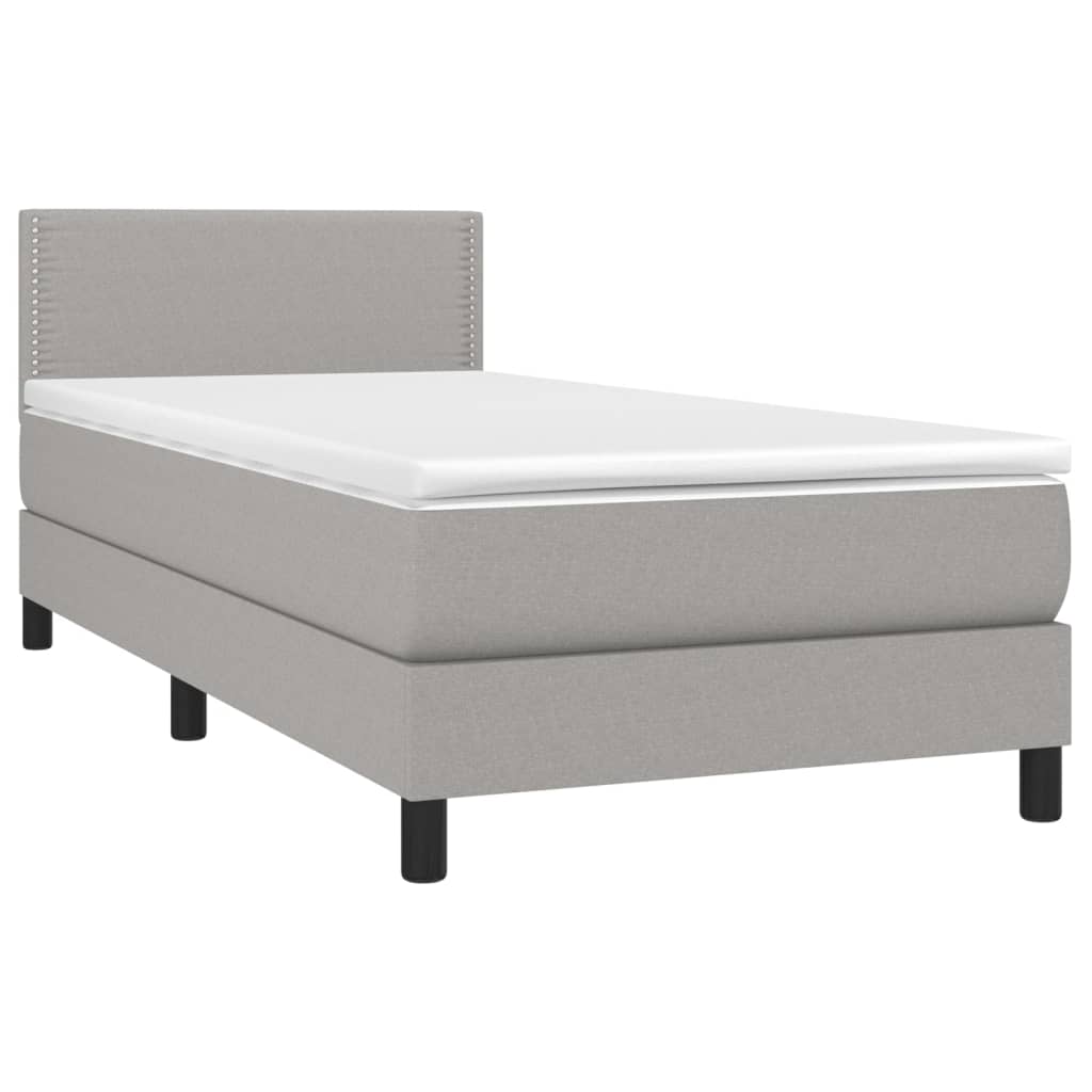 Sommier à lattes de lit avec matelas Gris clair 100x200cm Tissu - XIOS