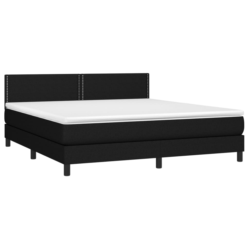 Sommier à lattes de lit avec matelas Noir 160x200 cm Tissu - XIOS