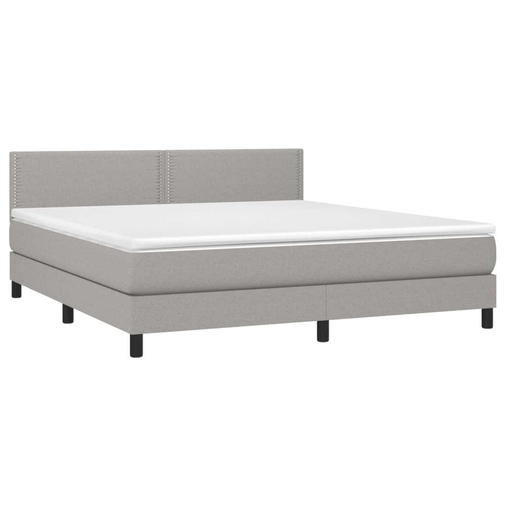 Sommier à lattes de lit avec matelas Gris clair 180x200cm Tissu - XIOS