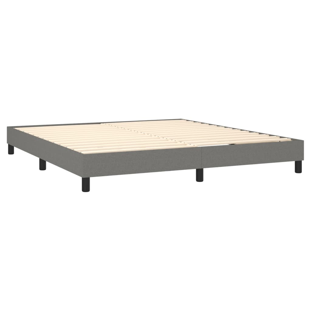 Sommier à lattes de lit avec matelas Gris foncé 180x200cm Tissu - XIOS