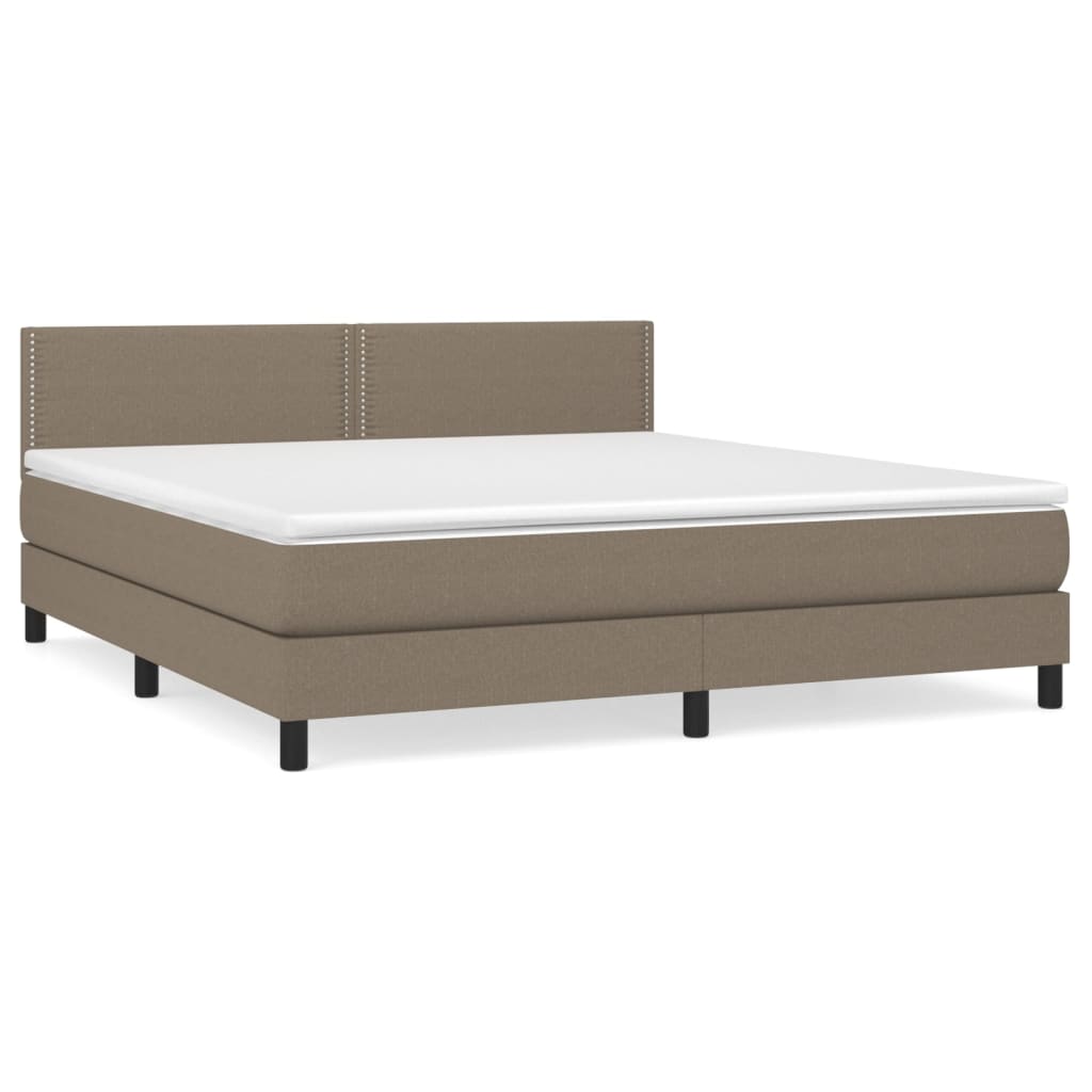 Sommier à lattes de lit avec matelas Taupe 180x200 cm Tissu