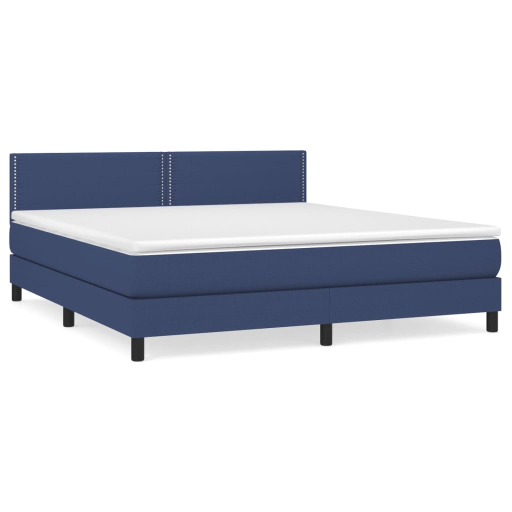 Sommier à lattes de lit avec matelas Bleu 180x200 cm Tissu - XIOS