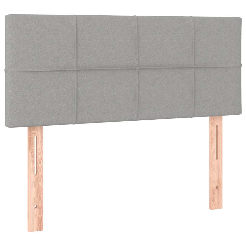 Sommier à lattes de lit et matelas Gris clair 90x190 cm Tissu - XIOS
