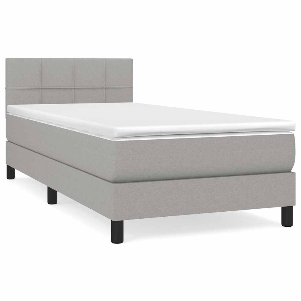 Sommier à lattes de lit avec matelas Gris clair 90x200 cm Tissu - XIOS