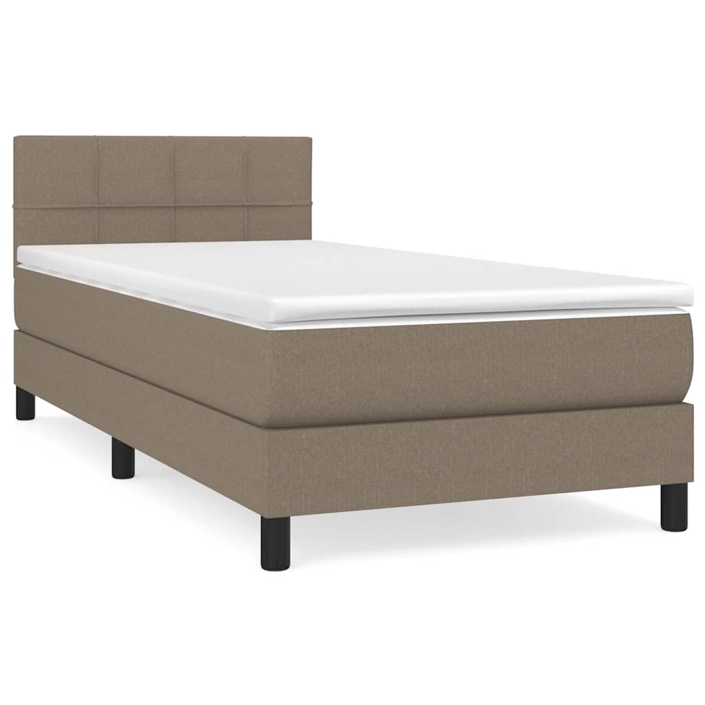 Sommier à lattes de lit avec matelas Taupe 100x200 cm Tissu - XIOS