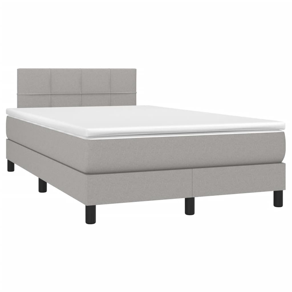 Sommier à lattes de lit avec matelas Gris clair 120x200cm Tissu - XIOS