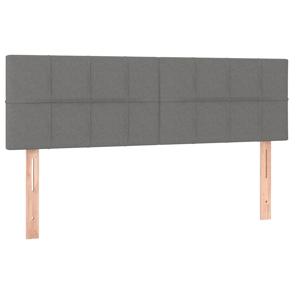 Sommier à lattes de lit avec matelas Gris foncé 140x190cm Tissu - XIOS