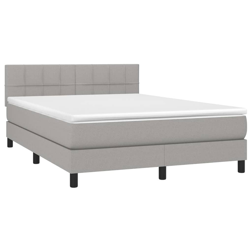 Sommier à lattes de lit avec matelas Gris clair 140x200cm Tissu - XIOS