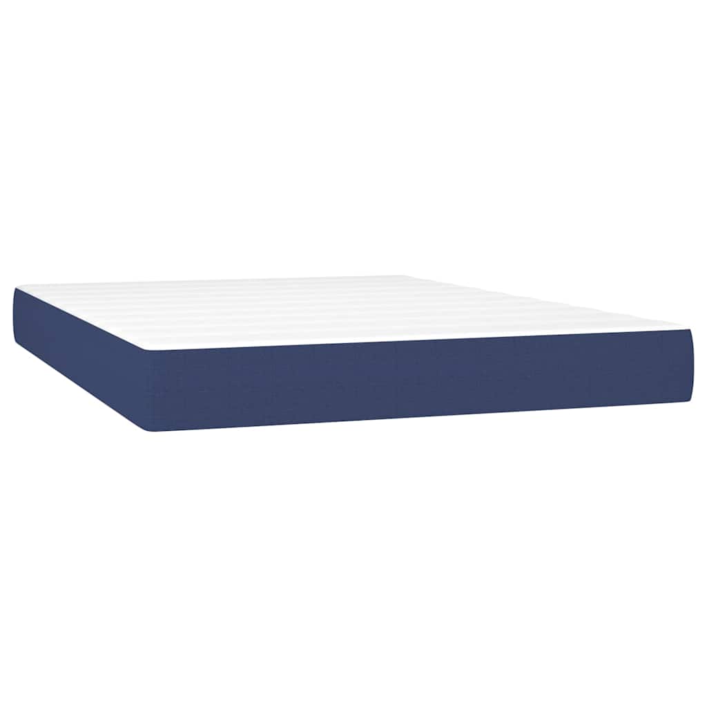 Sommier à lattes de lit avec matelas Bleu 140x200 cm Tissu - XIOS