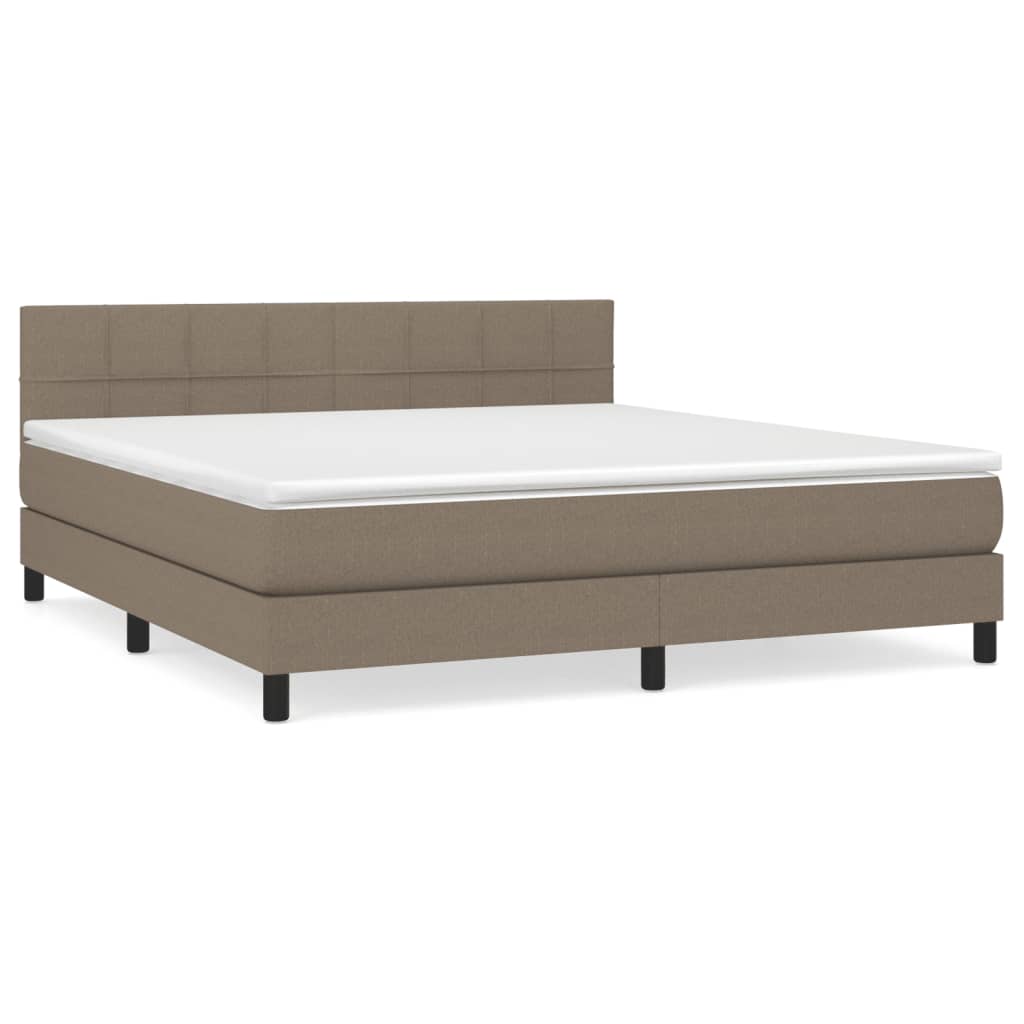 Sommier à lattes de lit avec matelas Taupe 180x200 cm Tissu - XIOS