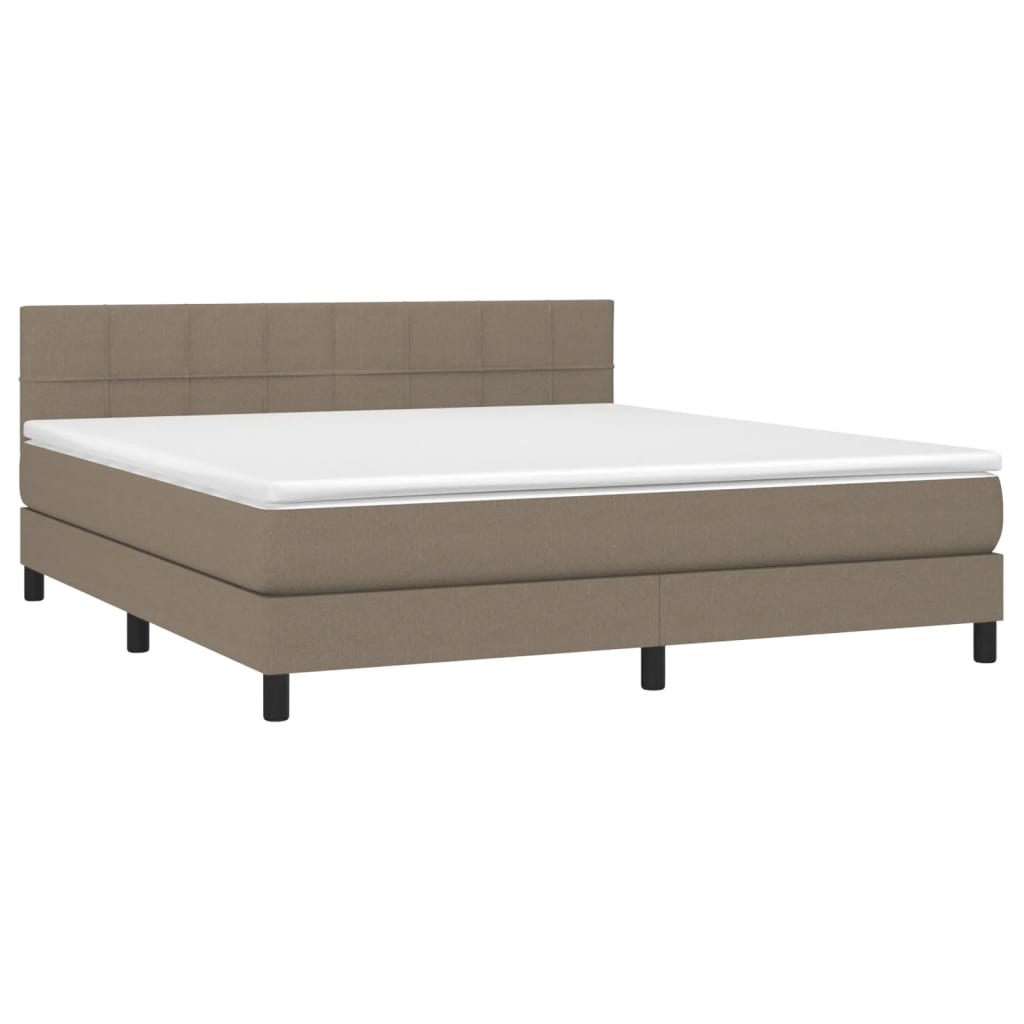 Sommier à lattes de lit avec matelas Taupe 180x200 cm Tissu - XIOS