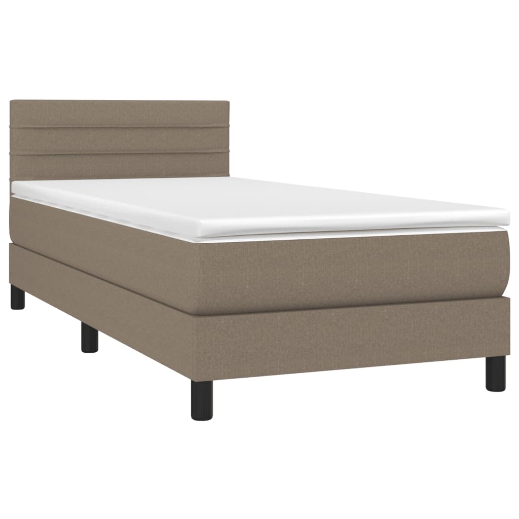 Sommier à lattes de lit avec matelas Taupe 80x200 cm Tissu - XIOS
