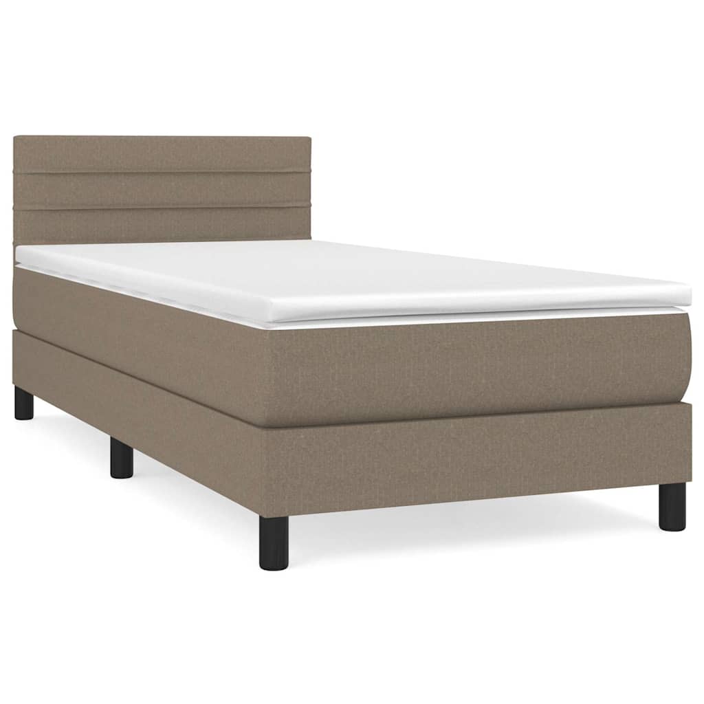 Sommier à lattes de lit avec matelas Taupe 90x190 cm Tissu - XIOS