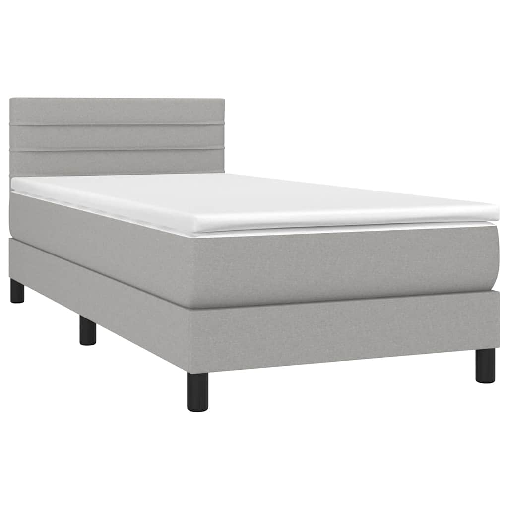 Sommier à lattes de lit avec matelas Gris clair 100x200cm Tissu - XIOS