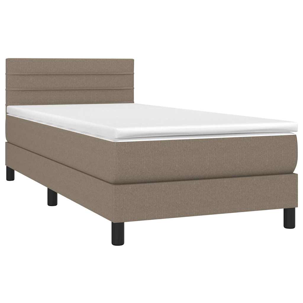 Sommier à lattes de lit avec matelas Taupe 100x200 cm Tissu - XIOS