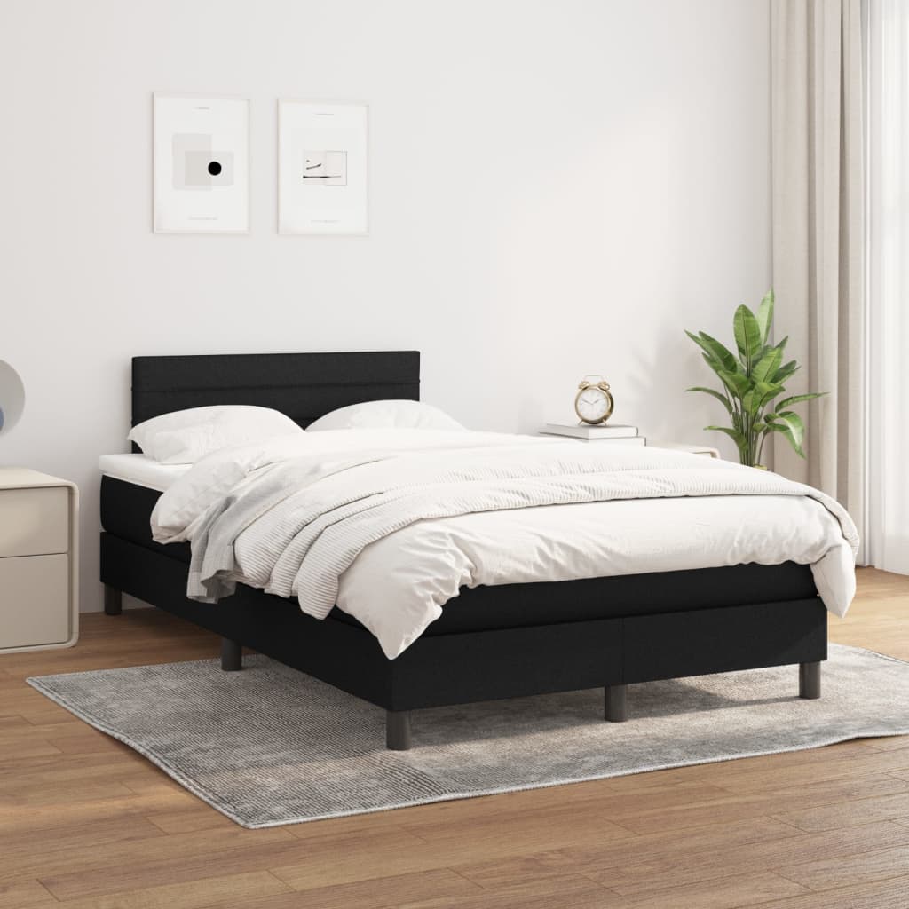 Sommier à lattes de lit avec matelas Noir 120x200 cm Tissu - XIOS